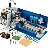 550W Mini-Tisch-Metalldrehmaschine mit Metallgetriebe, Drehmaschine 180 x 350 MM Tischdrehmaschine 50-2500 U/min Metallbearbeitungswerkzeug mit variabler Geschwindigkeit