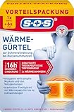 SOS Wärme-Gürtel (1x Wärme-Gürtel + 6 Pads) Rückenwärmer zur Schmerzlinderung bei Rückenschmerzen - wärmender Hüftgürtel für verkrampfte Muskeln & Verspannungen