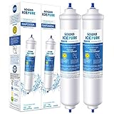 GOLDEN ICEPURE Wasserfilter Kühlschrank Ersatz für Samsung DA29-10105J DA29-10105J HAFEX/EXP, DA99-02131B, WSF-100, EF9603, HAIER LG Inline wasserfiter 2 Stück von GOLDEN ICEPURE RWF0300A