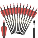 Toparchery 7.5 Zoll Carbon armbrustbolzen,12 er Armbrustpfeile aus Carbon für die Jagd und Zielübungen (Rot)