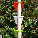 Focket Abflussrohr-Gartenpflanzer, Humanisierter Abflussrohr-Blumentopf Zum Aufhängen, Verschleißfestigkeit für Balkon (White)