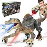 Richgv Fernbedienung Dinosaurier Spielzeug für Kinder 3-10 Jahre Indikator Licht Chasing & Spraying, Realistische RC Dinosaurier Spielzeug Geschenke für Jungen 5 6 7 8 9 10+ Spinosaurus Spielzeug