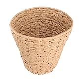 LALAFINA Schnur Rattan-mülleimer Korb Mit Deckel Haushaltskorb Behälter Mülleimer Im Wohnzimmer Großer Geflochtener Korb Gewobener Korb Rechteckiger Wäschekorb Hyazinthenkorb Papierseil