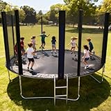 WoRaum Trampolin Outdoor Ø 305 cm Komplettset mit Sicherheitsnetz, Leiter, Zubehör – Gartentrampolin für Kinder und Erwachsene