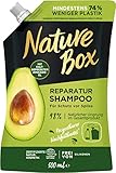 Nature Box Shampoo Reparatur Nachfüllbeutel (500 ml), Shampoo Nachfüllpack mit Avocado-Öl repariert das Haar und schützt vor Spliss, recycelbarer Nachfüllbeutel