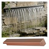 Extra LongWaterfallSpillways82 193 cm 127 cm 121,9 cm 91,4 cm 61 cm 50,8 cm OutdoorPoolBrunnen Auslass Dekor, Einbau-Teich, Wasserfall-Kit mit Verbindungsstück, BronzeFinish (81 cm) für Terrasse