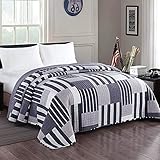 Laneetal 0180025, Tagesdecke Bettüberwurf Steppdecke Bettdecke Patchwork Stepp Decke Doppelbett unterfüttert und gesteppt Wendedesign, 150x200 cm