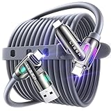 LISEN 4 in 1 Multi Ladekabel, Universal Ladekabel Mehrfach Anschlüsse mit USB C/A/Lightning, 240W USB C Schnellladekabel mit Licht für iPhone 17 16 15 14 Pro/MacBook/iPad/Samsung S25/Switch PS5, 2M