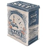 Nostalgic-Art Retro Vorratsdose L, 3 l, Sea Salt – Geschenk-Idee für die Küche, Große Blech-Dose für Salz, Vintage Design