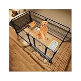 Tragbarer, strapazierfähiger, faltbarer Hunde-Laufstall, Indoor/Outdoor Haustiergehege mit abnehmbarem Tor für kleine Hunde und Welpen