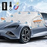 COZII Frontscheibenabdeckung Winter, Auto Windschutzscheibenabdeckung mit 12 Magnet, Groß Faltbar Wasserbeständig Autoabdeckung, Schnee, Frost, UV, Sonne, Staub für die Meisten Autos, 234 * 146cm