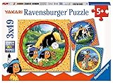 Ravensburger 80007 Yakari Kinderpuzzle-08000, tapfere Indianer Puzzle für Kinder ab 5 Jahren, mit 3x49 Teilen, White