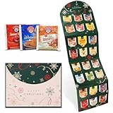 Teekanne Tee Adventskalender 2024-24 leckere Sorten wie Bio Bratapfel, Spekulatius, Winterpunsch & Süßer Bratapfel – Winter- und Weihnachtstee im Teebeutel