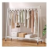 Einzelne Ordentliche Kleiderstangen Multifunktionaler Kleiderbügel Robuster Kleiderständer Aus Metall Mit Oberer Stange Und Unterer Ablagefläche Freistehender Mobiler Kleiderwagen Für Das Schlafzimmer