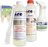 AGO Set 4-teilig Schimmelentferner & Schimmelstop je 500ml/ hochkonzentriertes Anti Schimmel Mittel mit Pinsel & Sprühflasche – stärker als herkömmliche Schimmel Entferner