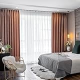 DANADESK Isolierte thermische Fensterbehandlungen Vorhang, Verdunkelungsfenster Vorhangplatten Velvet Blackout Vorhang Tülle Schlafzimmer (Color : E-Hook, Größe : 138x106in)