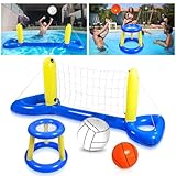 OSDUE Aufblasbare Pool Float Set,Aufblasbares Pool Volleyball Set,Volleyball Basketball Hoops Pool Float Set,Sommer Aufblasbare Wasserspiele,Basketball und Volleyball im Wasser,Wassersport Spielset