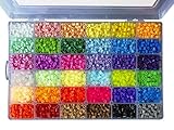 La Manuli Sortiert Fuse Beads Kit - 11000 Stück 5 mm 36 Farben Bügelperlen Set Mit jeder Marke Beads kompatibel im Dunkeln leuchten Perlen Iron Beads