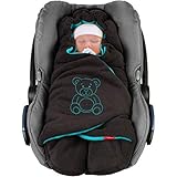 ByBoom Baby Winter-Einschlagdecke'Das Original mit dem Bären', Universal für Babyschale, Autositz, z.B. für Maxi-Cosi, Römer, für Kinderwagen, Buggy oder Babybett