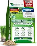 Rasensamen Schnellkeimend Frühjahr – TEST SEHR GUT – Grassamen Schnellkeimend für Rasen & Rasen Nachsaat 1kg 40qm – Rasensaat für Nachsaat Rasen Frühjahr, Saisonstart, kräftiges Wachstum