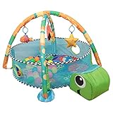 XUANYU Baby-Spielmatte mit Bällebad, Spieldecke mit Spielbogen, Spielmatte Baby Faltbar, Krabbeldecke Lernspielzeug ab 0 Monaten (Grün D)