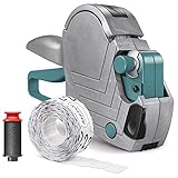 Original Meto Basic S Preisauszeichner Set – Preis, Datum, MHD (1-zeilig, 8-stellig für 22 x 12 mm Etiketten, sofort einsatzbereit), 1x Handauszeichner, silber-teal