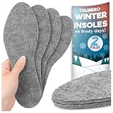 TULMERO 2 Paare Winter Einlegesohlen Extra Warm – Extra Dicke Filzeinlagen für Schuhe, Zuschneidbar Filzsohlen Größe 38