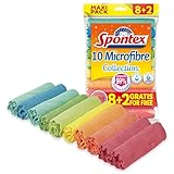Spontex Microfibre Allzwecktücher 8+2 Gratis, 1 Packung - bunte Mikrofasertücher