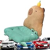 Auto-Kissen | Cartoon-Capybara-Fahrzeug-Sitzkissen, rutschfestes Fahrstützkissen, weich, warm, niedliches Plüschtier für Autositz, Heimstuhl, Rollstuhl