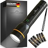 LICHTMEISTER® Taschenlampe (500 Lumen mit AAA Batterien) - Taschenlampe LED - LED Taschenlampe extrem Hell