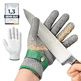 Twinzee Schnittschutzhandschuhe mit Hochleistungstechnologie (Level A9/F) Ultimativer Schutz und Maximale Flexibilität - Edelstahl Schnittfester Handschuh - Größe M