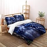 SOJFGSNAJ Eule Bettwäsche Set Damen Kinder Mädchen Wendebettwäsche Für Einzelbett - Bettbezug -Bettdeckenbezug Set Mit Reißverschluss Super King（260x220cm）