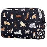 Kindische Dinosaurier-Kosmetiktasche, kleine Reise-Reißverschlusstasche, tragbare Kulturtasche, Make-up-Organizer für Frauen und Mädchen, Mehrfarbig 07, 18.5x7.5x13cm/7.3x3x5.1in