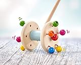 Selecta 62028 Roller, Schiebefigur, Schiebe-und Nachziehspielzeug aus Holz, 10 cm