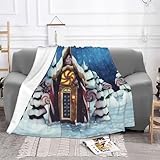 NBHDZENGW Personalisierte Fleecedecke mit Weihnachtsbäumen, Sofa-Überwurf, bedruckt, flauschig, weich, warm, vielseitige Decke für Sofa, Couch, Bett