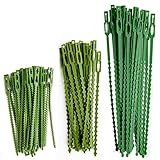 HX 110 Stück Verstellbarer Pflanzenbinder Kunststoff-Kabelbinder-Set Twist Ties für Grüne Pflanzenstütze Flexible Pflanzenbänder für Gartenbaum-Topfpflanzen