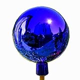 Lauschaer Glaskunst Thüringer Rosenkugel - 18 cm - Blau