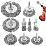 Okeno Select 9-teiliges Drahtbürsten, 6 mm (1/4 Zoll) Drahtbürste, geeignet für kabelgebundene und Akku-Schrauber, zum Schleifen, Polieren,Garten, Entrosten, Reinigen, Metallbürsten