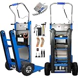 1250W Elektrische Sackkarre mit Gummiketten, Elektrischer Treppensteiger 900lbs Tragkraft, Treppen & Abstiege BewäLtigen, Schwere Treppensteiger mit Sicherheitsseil & Luftpumpe für Möbeltransportieren