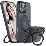 Miracase Magnetic für iPhone 16 Pro Max Hülle mit Ständer 6,9' [Kompatibel mit MagSafe] Stoßfeste Handyhülle für iPhone 16 Pro Max mit flexiblem und zuverlässigem integrierten Ständer, Schwarz