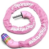 Sportneer Fahrradschloss, Zahlenschloss mit Zahlen und hoher Sicherheitsstufe Kettenschlösser Fahrrad 5-stellige Rückstellbar Radabsperrung mit Kette aus Gehärtetem Stahl 6 MM x 100/110/120CM