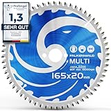 FALKENWALD ® Kreissägeblatt 165x20 mm ideal für Holz, Metall & Alu - kompatibel mit Tauchsäge & Kreissäge von Bosch & Makita - Multi Sägeblatt 165 x 20 aus hochwertigem Hartmetall