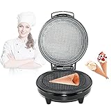 Hörncheneisen Waffeleisen Hörnchenkegel Eiswaffel Hörnchenautomat Waffelautomat Sparsame 1000Watt, Antihaftbeschichtet + Hörnchenkegel