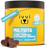 ivvi Multivitamin für Hunde als Leckerli – Rundumversorgung mit Probiotika, B Vitamine, Omega 3, Grünlippmuschel, Cranberry - 60 Snacks (270g) mit Huhn