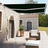 Brokky Standmarkise Automatisch 350x250 cm Sonnenschutz Terrasse Seitenmarkise Markisen Sonnenschutz Balkon Segel Regenschirm Balkon Anthrazit