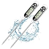 Firschoie 2 Stück Digitale Küchenthermometer, Digitales Thermometer für Lebensmittel mit langen Sonden, Thermometer zum Kochen Grillthermometer, für die Küche zum Kochen, Backen, Grillen, Babynahrung