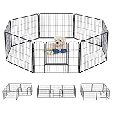 QianRuiDa Welpenauslauf Haustier Zaun Falten Welpenlaufstall Hundelaufstall Metall Playpen Übung Outdoor Freigehege für Hund (8-Stück, 60cm)