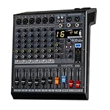 Weymic E-Series Professional Mixer for Recording DJ Stage Karaoke Music Application w/USB Drive for Computer Recording Input, XLR Microphone Jack, 48V Power for Professional (6-Channel)