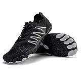 DOTBUY-SHOP Badeschuhe für Herren Damen, Barfussschuhe, Leichte Wasserschuhe, Sommer Wassersportschuhe, Schnell Trocknend Schwimmschuhe, Strandschuhe rutschfeste für Schwimmen (Schwarz 01,45)