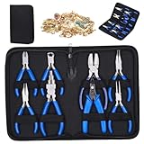 Schmuckwerkzeuge für die Schmuckherstellung, Zangen-Set, 8-teilig, Werkzeuge zur Herstellung von Kohlenstoffstahl mit Reißverschluss, Aufbewahrungstasche, Zangen-Werkzeug-Set